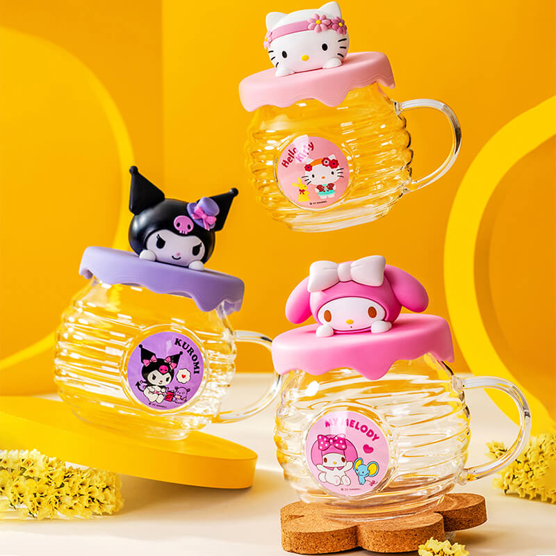 hello-kitty-me-melody-kuromi-glass-cup-of-honey-jar-shaped-design