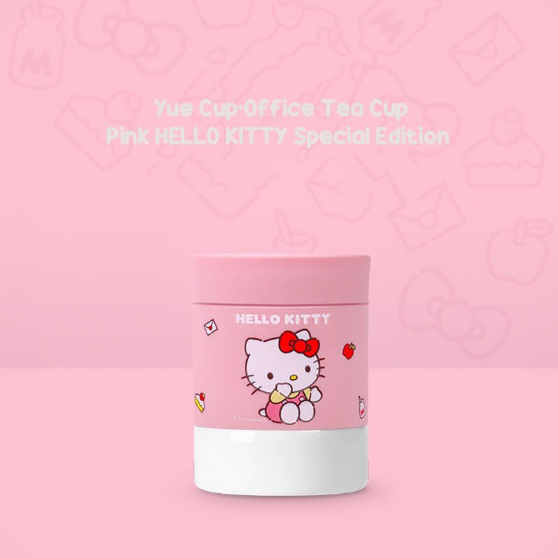 Double-Wall Insulated Hello Kitty Tea Cup with Silicone Sleeve