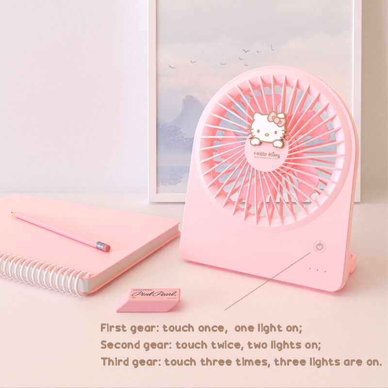 how-to-operate-the-three-wind-gear-selection-of-the-pink-hello-kitty-table-fan