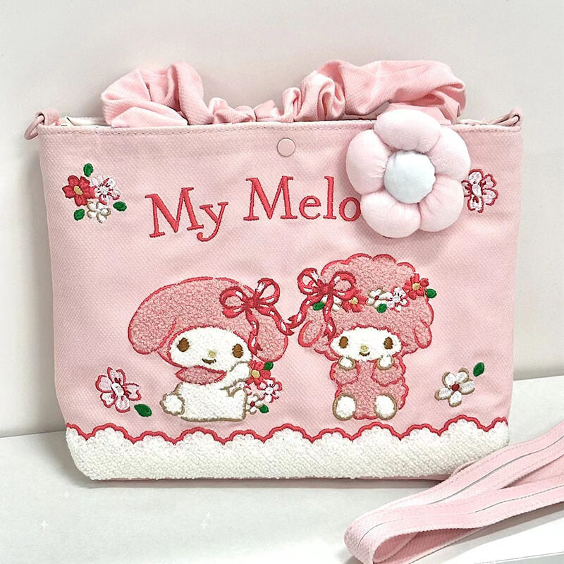 japanese-kawaii-sweet-sanrio-my-melody-piano-flower-towel-embroidery-tote-bag-pink