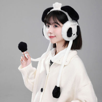 kawaii-cute-girl-with-black-white-pochacco-plush-earmuffs