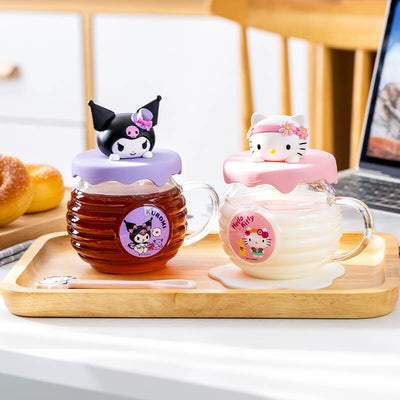 kawaii-cute-hello-kitty-and-kuromi-glass-cups-designed-with-honey-jar-shape