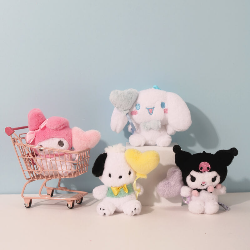 kawaii-cute-sanrio-characters-holding-heart-balloon-design-stuffed-keychain