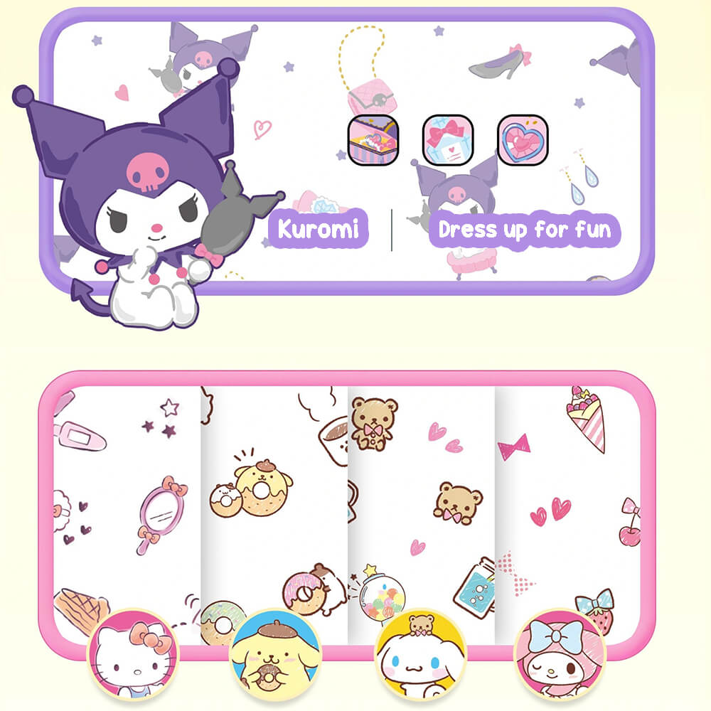 kawaii-cute-sanrio-theme-prints-of-kuromi-hello-kitty-pompompurin-cinnamoroll-my-melody