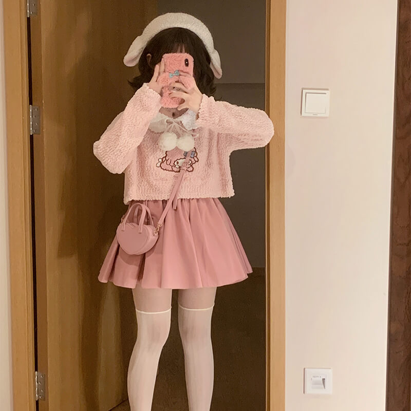 kawaii-girl-pink-outfit-pink-my-piano-cropped-sweater-and-pink-skirt-and-pinkbag