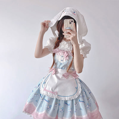kawaii-girl-wearing-cute-cinnamoroll-hat-lolita-Jumperskirt
