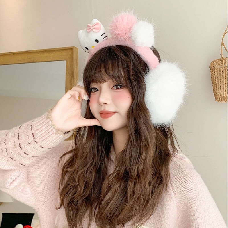 kawaii-hello-kitty-fluffy-warm-headband