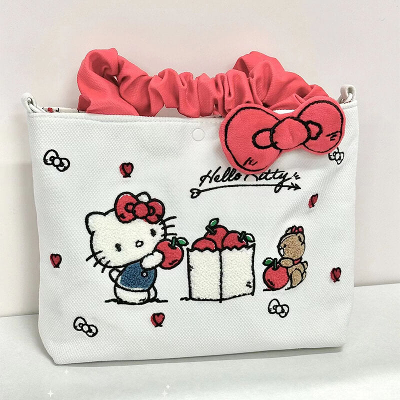 kawaii-sanrio-hello-kitty-apple-towel-embroidery-tote-bag-white