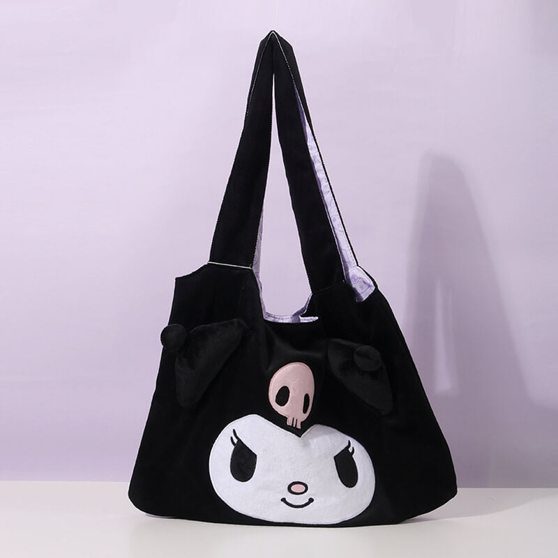 kawaii-sanrio-kuromi-3d-face-handbag-black