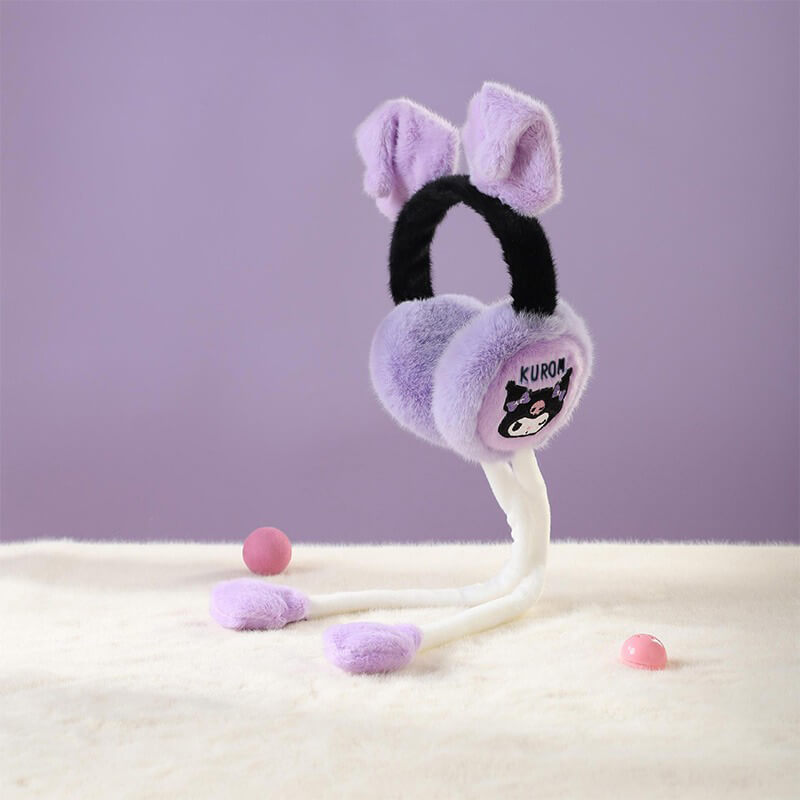 kuromi-plush-moving-ears-warmer-black-band-purple-pads