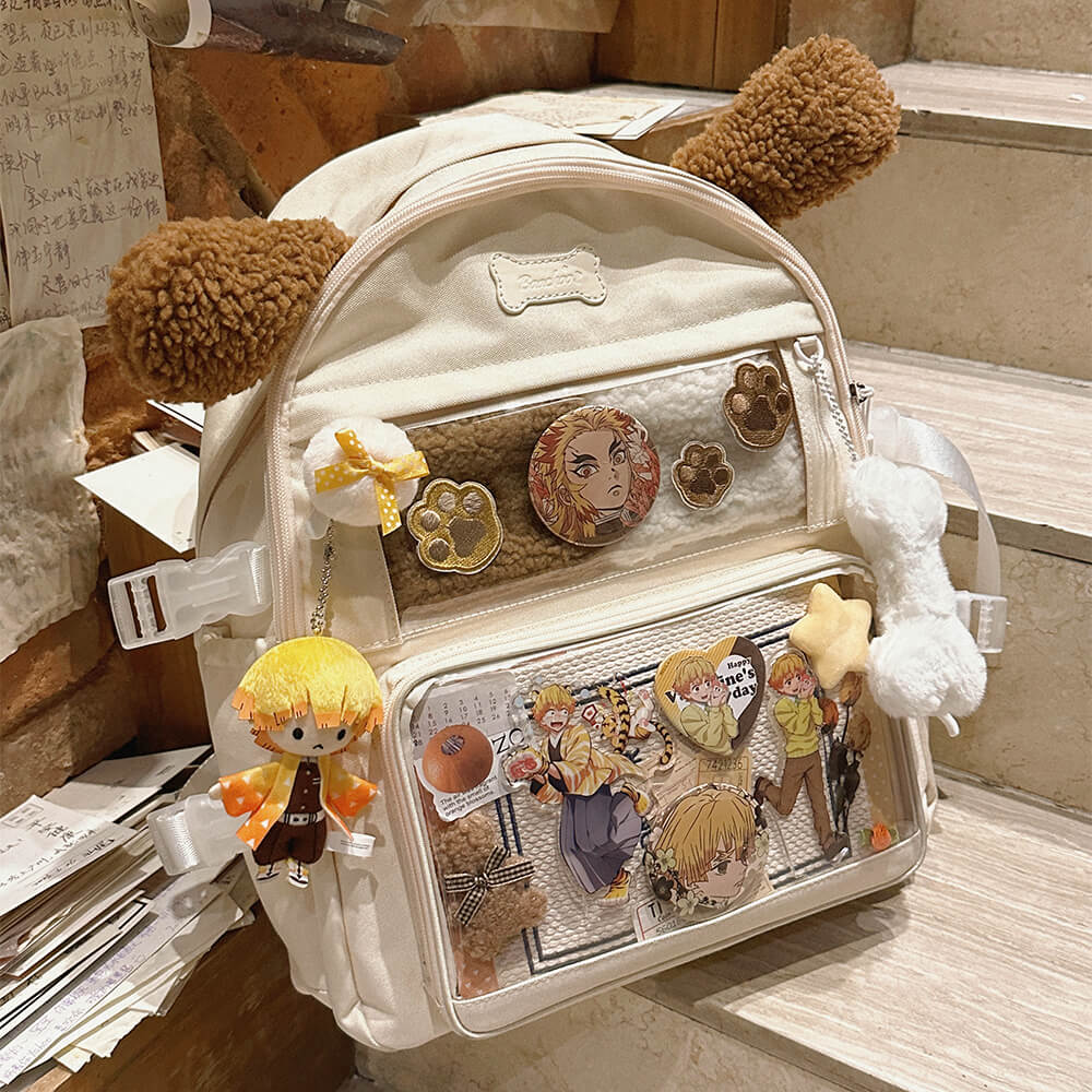 Bag pendant Angel bear doll schoolbag pendant 2024 beige