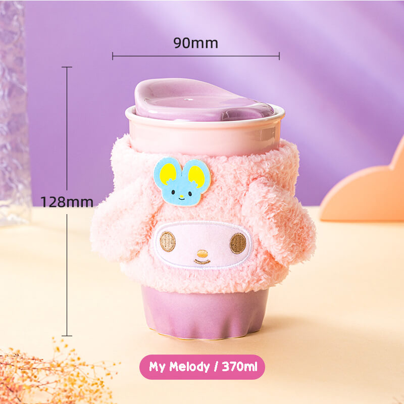 Sanrio Illustration Mug with 3D Phone Holder Cup Lid 400ml Hello Kitty Pink 400ml