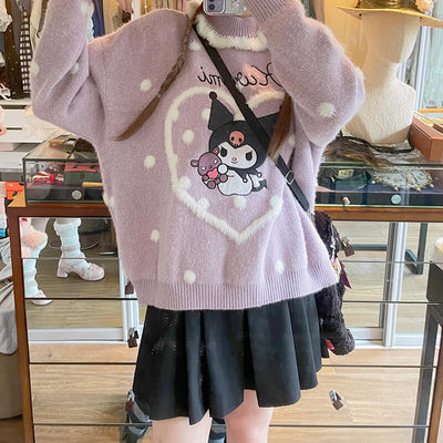 outfit-styled-by-purple-kuromi-pom-pom-sweater-and-black-mini-skirt