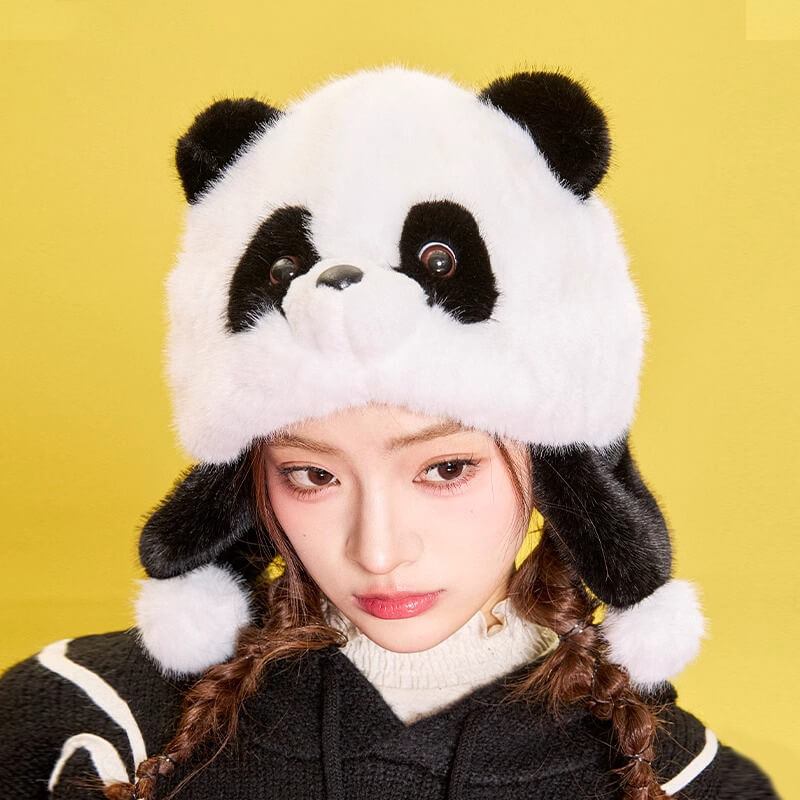 panda-plush-earflap-hat-cute-winter-accessory