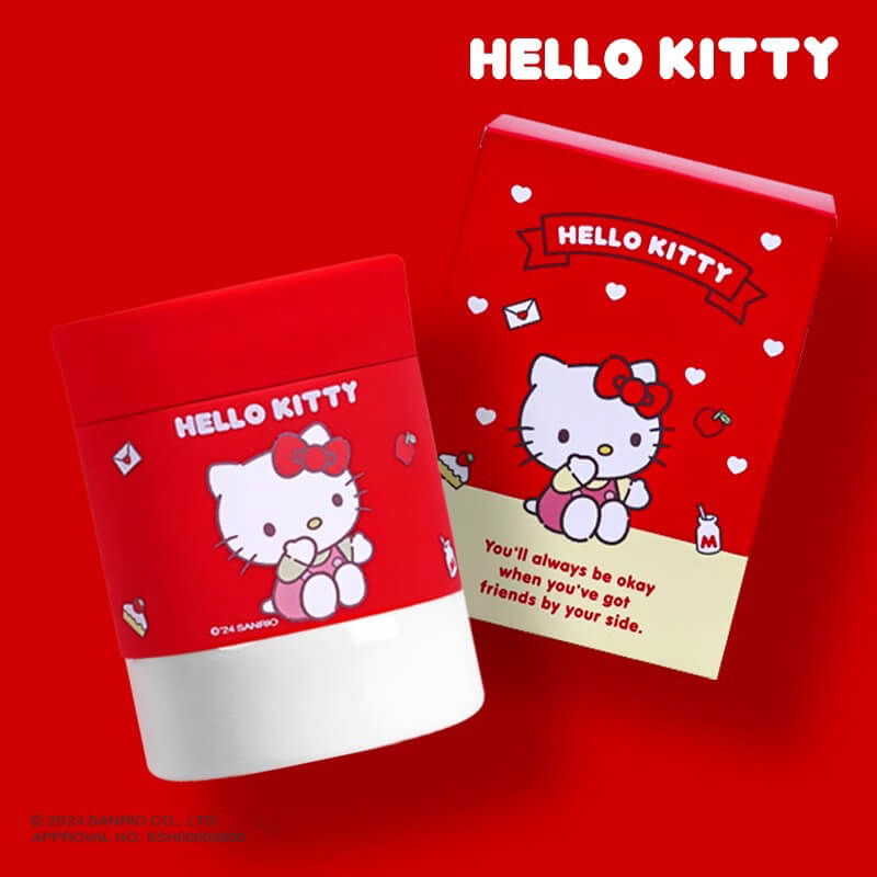 Double-Wall Insulated Hello Kitty Tea Cup with Silicone Sleeve