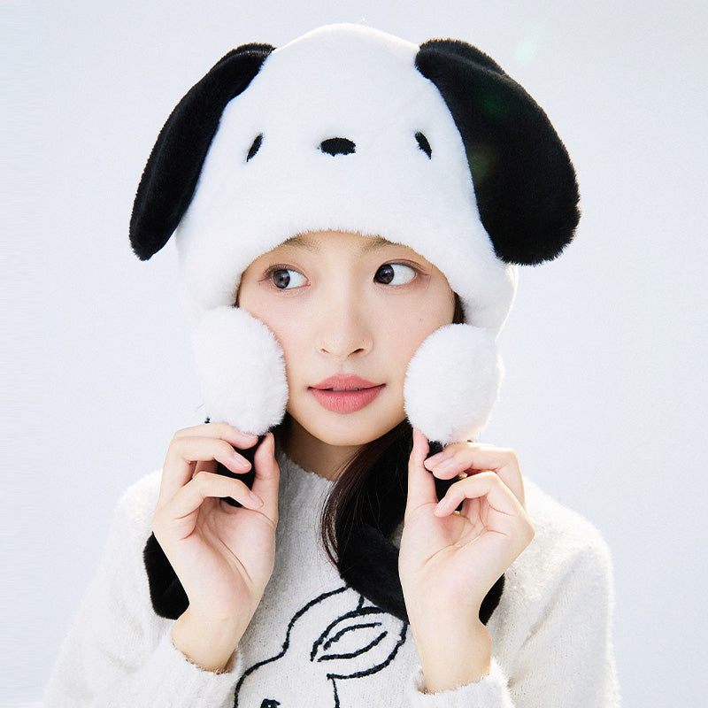 Fluffy Pochacco Hat with Moving Ears