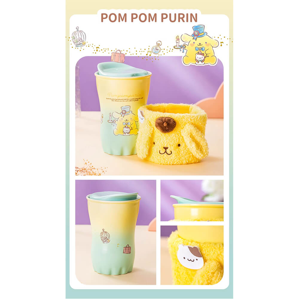 pompompurin-illustration-print-gradient-ceramic-mug-with-plush-cup-sleeve