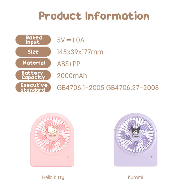 product-information-of-the-sanrio-small-usb-foldable-desk-fan