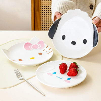 sanrio-2024-new-design-hello-kitty-pochacco-cinnamoroll-face-shaped-ceramic-plates