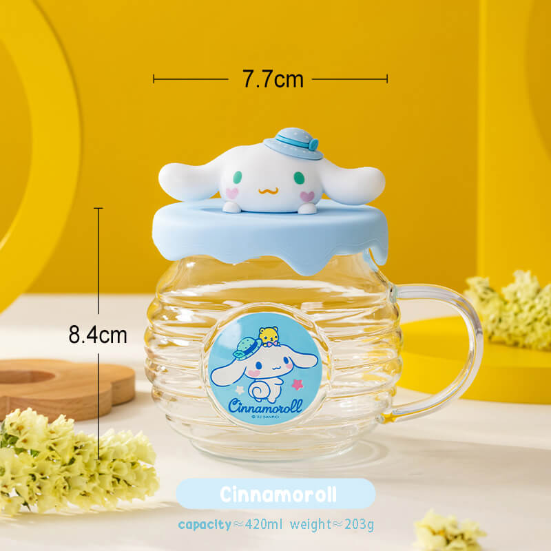 sanrio-authorized-honey-jar-design-glass-cup-with-cinnamoroll-lid-blue-420ml