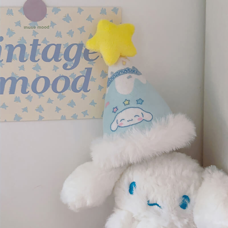 sanrio-cinnamoroll-birthday-party-hat-hair-clip-decorated-with-star-at-top-and-fuzzy-details-at-bottom