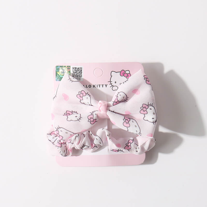 sanrio-hello-kitty-illustration-alligator-clip-bow-chiffon-and-scruncheis-set-pink