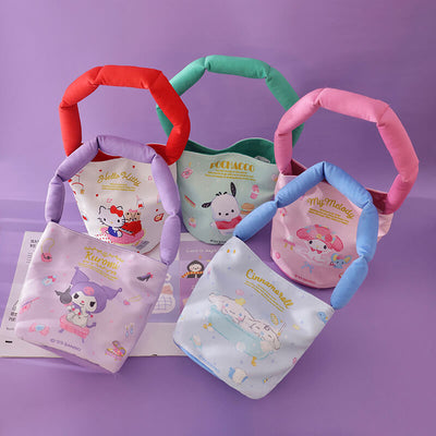 sanrio-illustration-cotton-filling-handle-canvas-bucket-bags-cinnamoroll-pochacco-kuromi-my-melody-hello-kitty