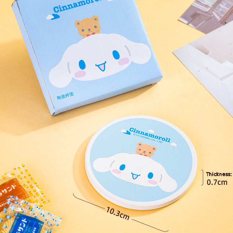 sanrio-license-cinnamoroll-print-round-shaped-absorbent-coasters