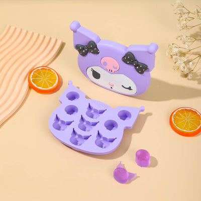 sanrio-license-die-cut-kuromi-face-silicone-ice-cube-tray-with-lid