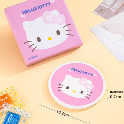 sanrio-license-hell-kitty-print-round-shaped-absorbent-coasters