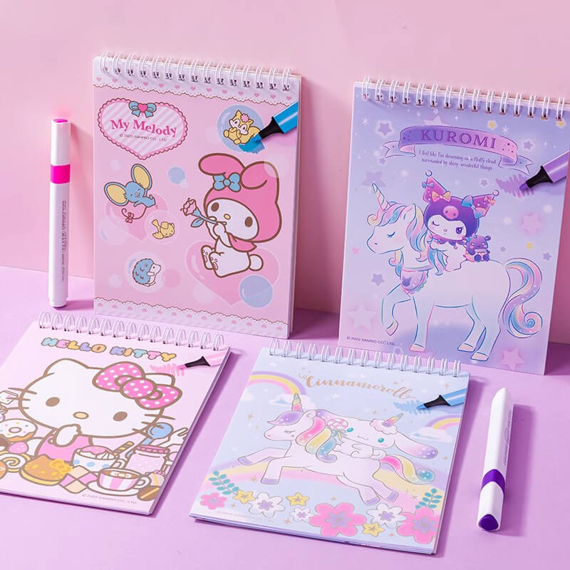 sanrio-license-painting-sets-with-coloring-notebook-and-watercolor-pens