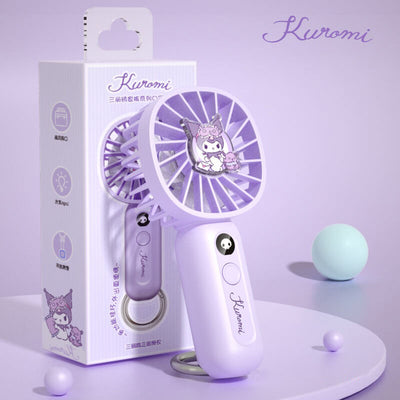 sanrio-license-purple-kuromi-mini-portable-summer-fan-with-buckle-ring
