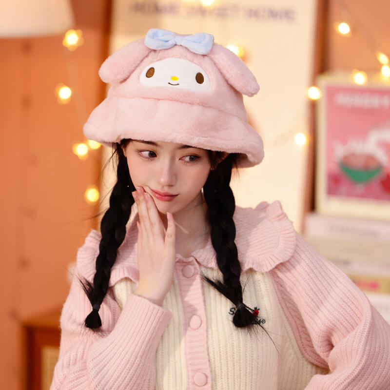 Sanrio Character 3D Face Fluffy Bucket Hat – KawaiiEnvy