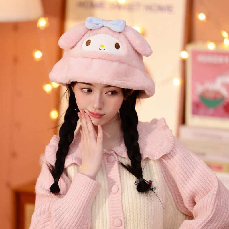 sanrio-licensed-3d-my-melody-face-pink-fluffy-bucket-hat
