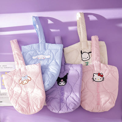 sanrio-licensed-embroidery-bucket-bags-my-melody-cinnamoroll-kuromi-hello-kitty-pochacco