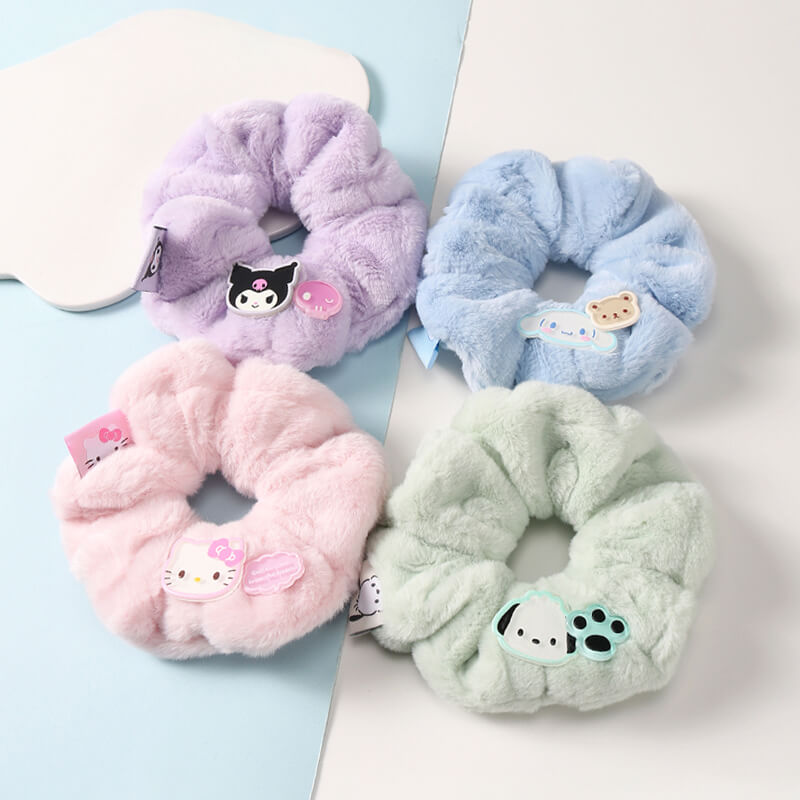 sanrio-licensed-fluffy-scrunchies