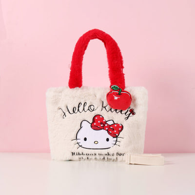 sanrio-licensed-hello-kitty-and-red-apple-white-plush-tote-bag-with-crossbody-strap