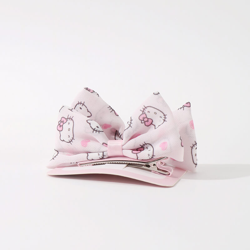 sanrio-licensed-hello-kitty-pink-2pcs-set-bow-decor-chiffon-alligator-hair-clips