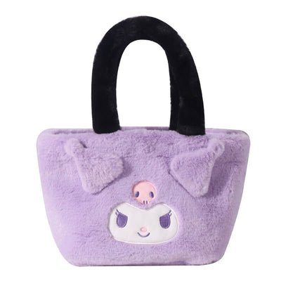 sanrio-licensed-kuromi-3d-face-plush-tote-handbag-purple