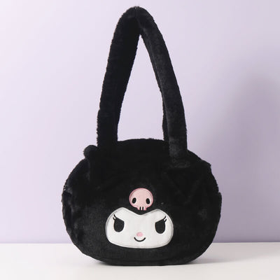 sanrio-licensed-kuromi-round-3d-face-plushie-handbag-black