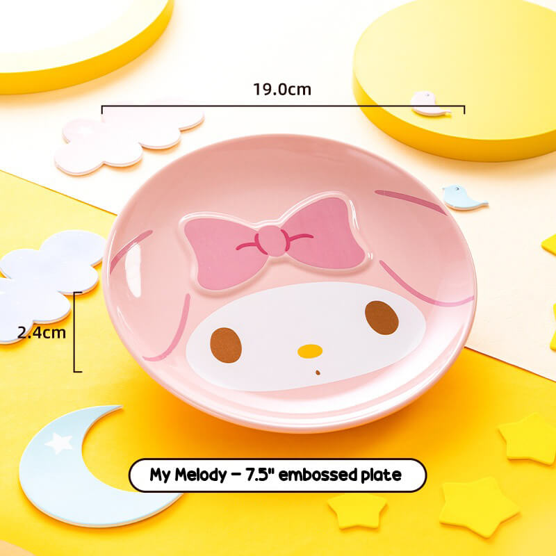 sanrio-licensed-my-melody-face-shaped-7.5-inch-embossed-plate