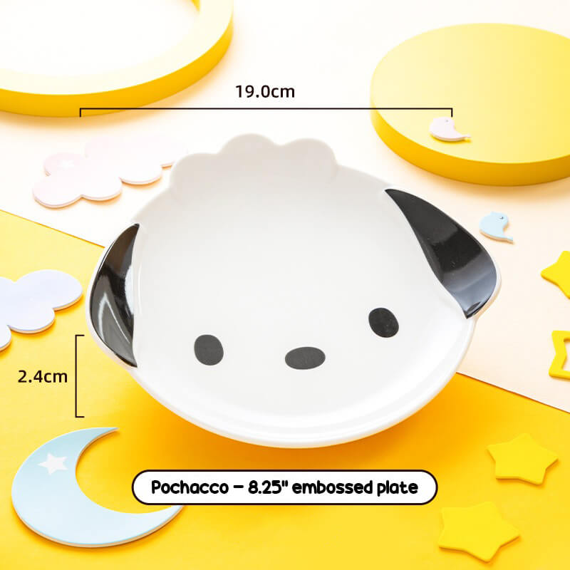 sanrio-licensed-pochacco-die-cut-face-shaped-8.25-inch-embossed-plate