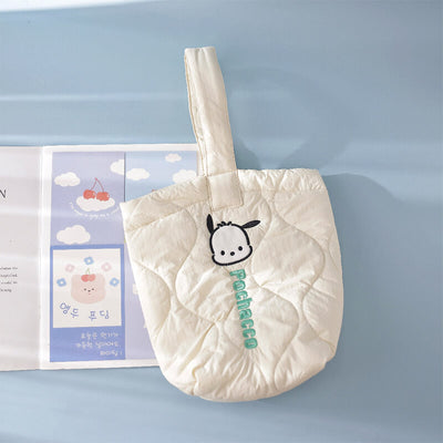 sanrio-licensed-pochacco-embroidery-bucket-bag-white