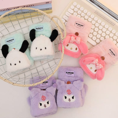 sanrio-plush-flip-mittens-my-melody-kuromi-pochacco