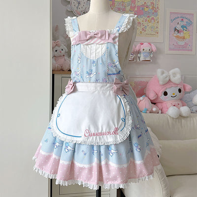 sanrio-star-gummy-series-cinnamoroll-illustration-lolita-JSK-with-cinnamoroll-face-inspired-hood-and-comes-with-maid-apron