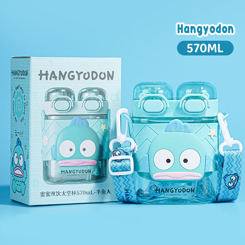 sanrio-sweet-series-hangyodon-tritan-sipper-straw-double-drinking-portable-water-bottle-570ml