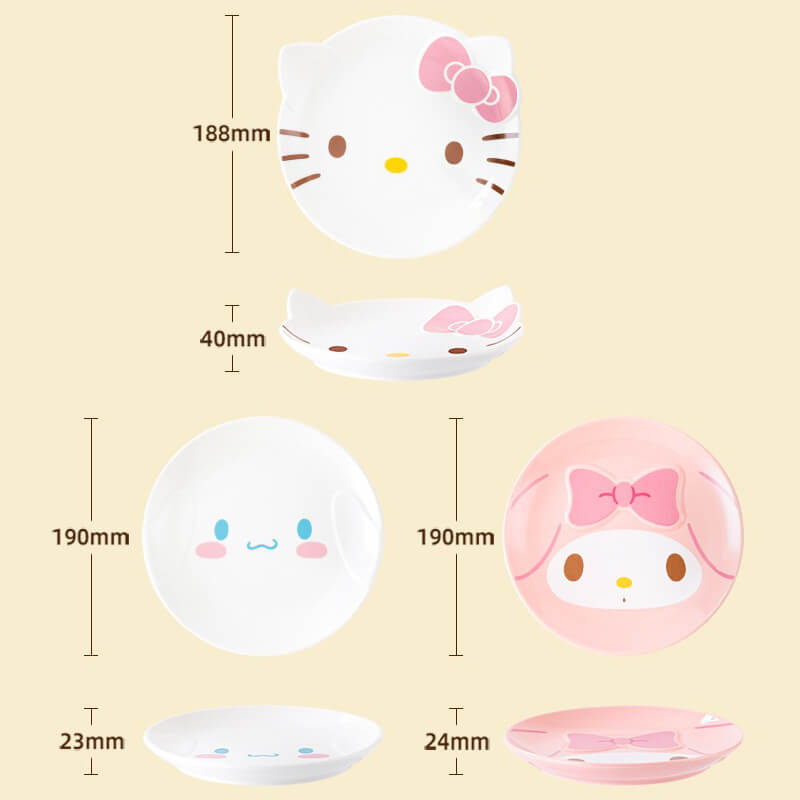 size-measurement-of-hello-kitty-cinnamoroll-my-melody-plates