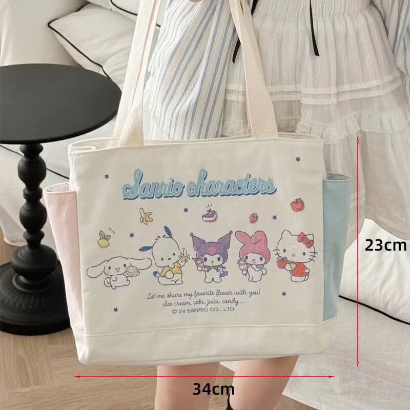 Sanrio Characters Canvas Tote Bag Adorable Functional – KawaiiEnvy
