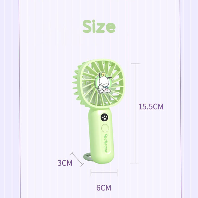 size-of-green-pochacco-portable-summer-fan