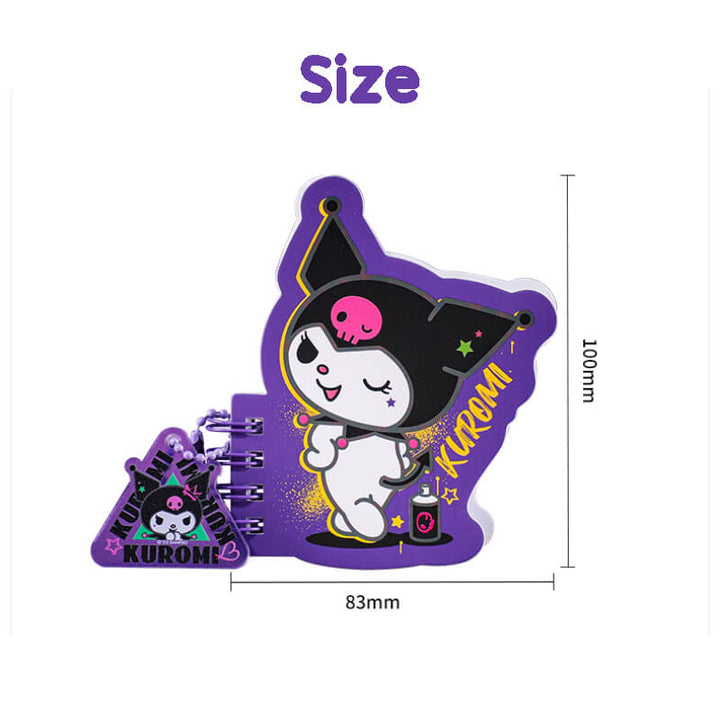 kuromiページ Sanrio Graffiti Series Kuromi Die-Cut Mini Binder Notepad